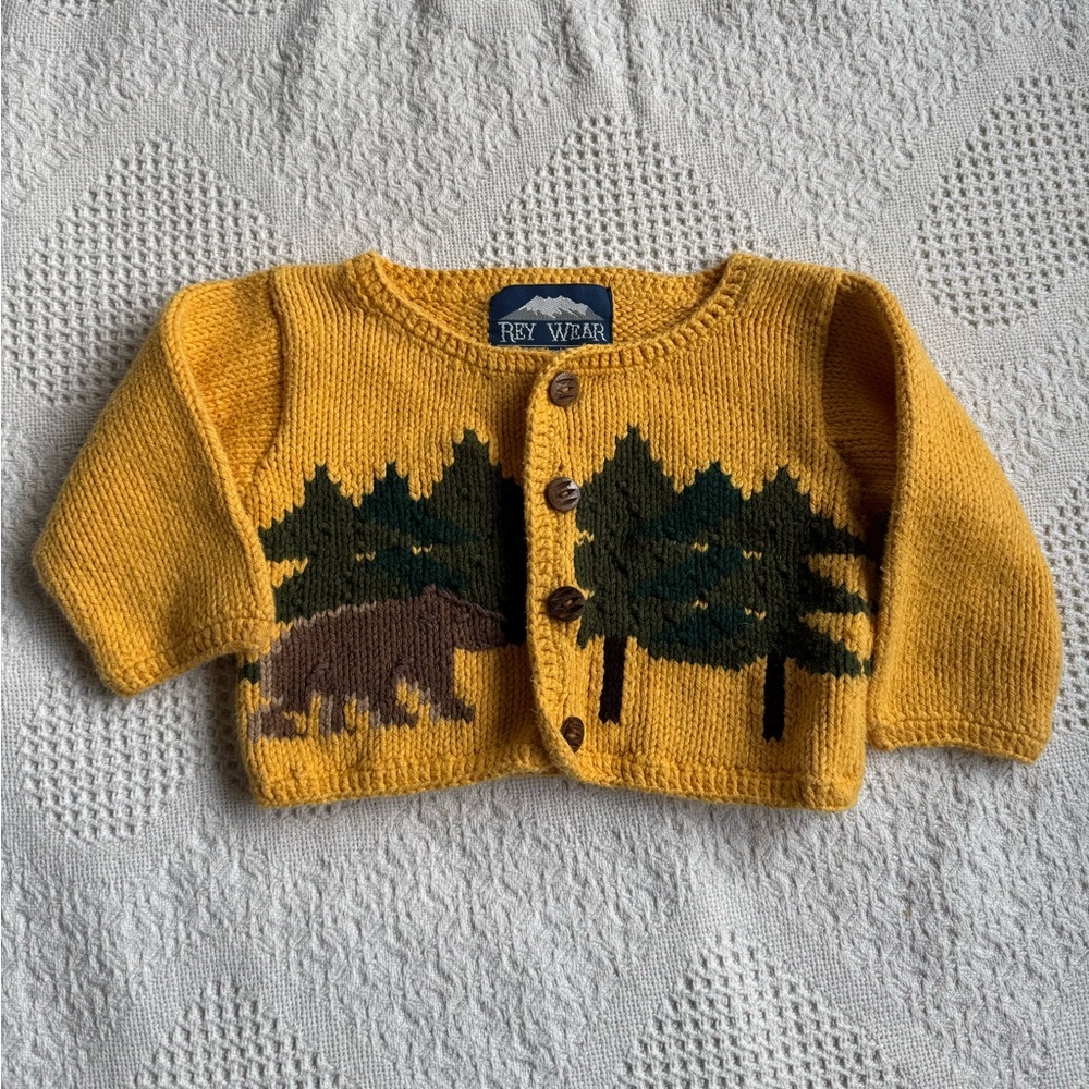Rey Wear 100% Cotton Bear Cardigan 12 months